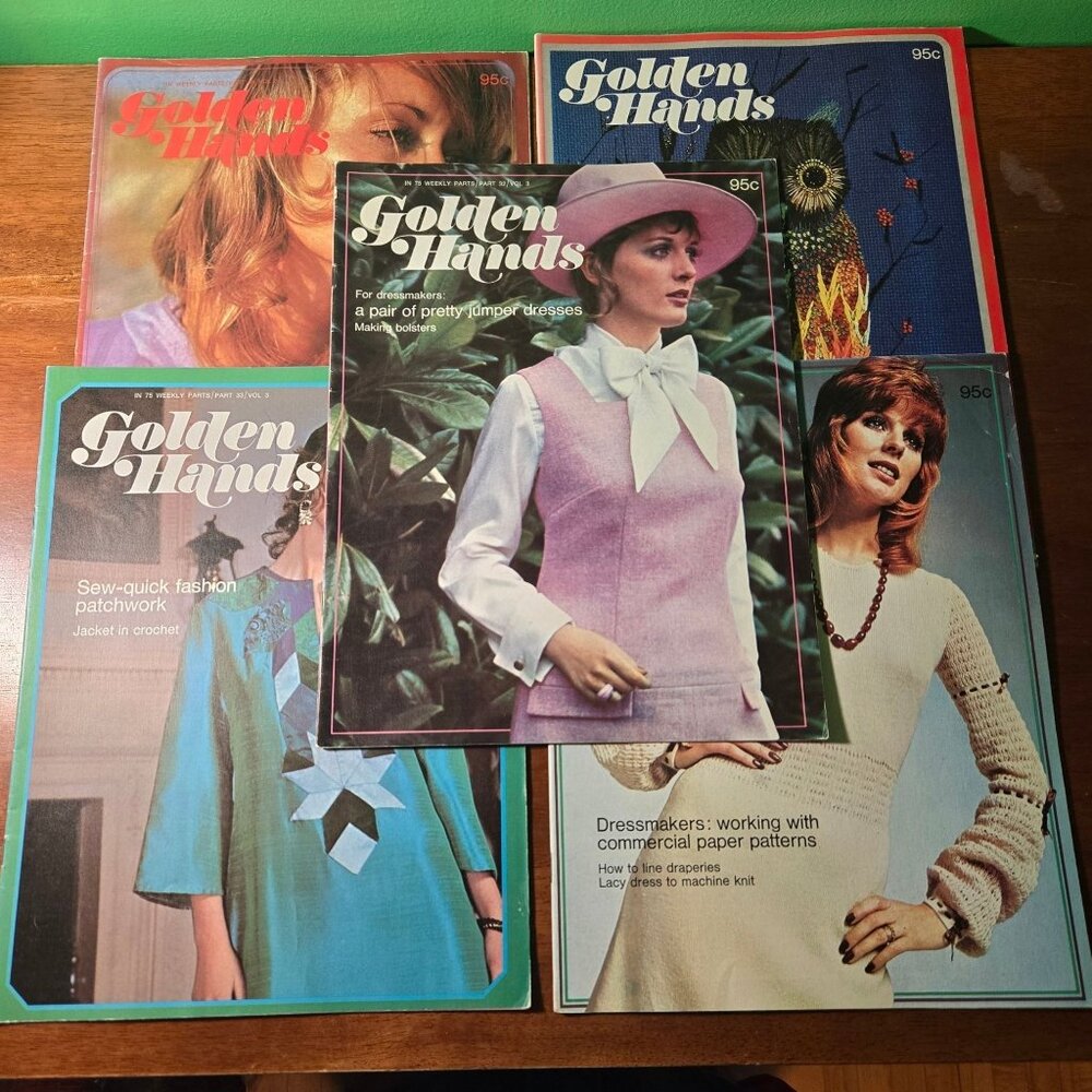 Golden Hands weekly magazine Part 32-36 Vol 3 Knitting Dressmaking Needlecraft